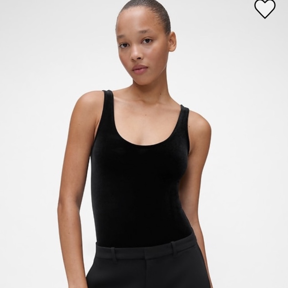 Gap Studio velvet bodysuit black XS new with tags